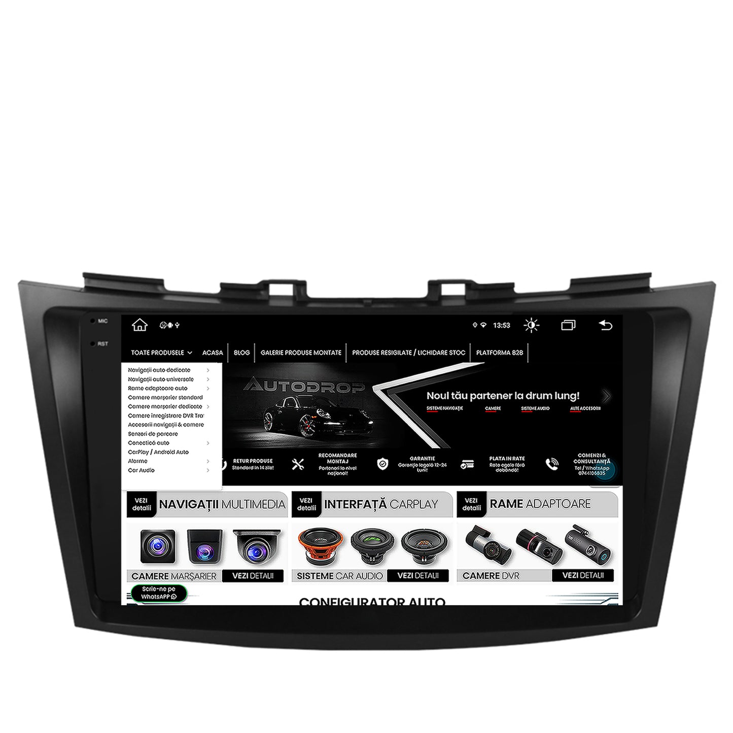 Navigatie Suzuki Swift (2011-2017), Android, V-Octacore / 4GB RAM + 64GB ROM, 9.5 Inch - AD-BGV9004+AD-BGRKIT304