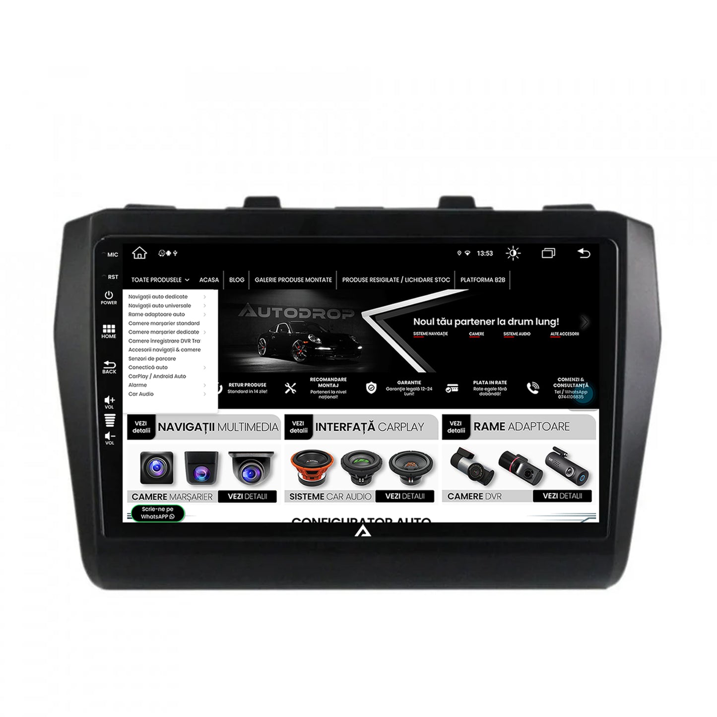 Navigatie Suzuki Swift (2017+), Android, Z-Octacore|AC8257| / 4GB RAM + 64GB ROM, 9 Inch - AD-BGZ9008+AD-BGRKIT085