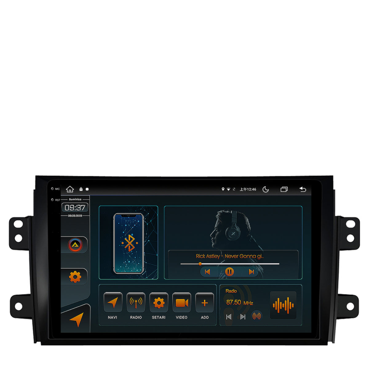 Navigatie Suzuki SX4 / Fiat Sedici, Android, V-Octacore / 4GB RAM + 64GB ROM, 9.5 Inch - AD-BGV9004+AD-BGRKIT307