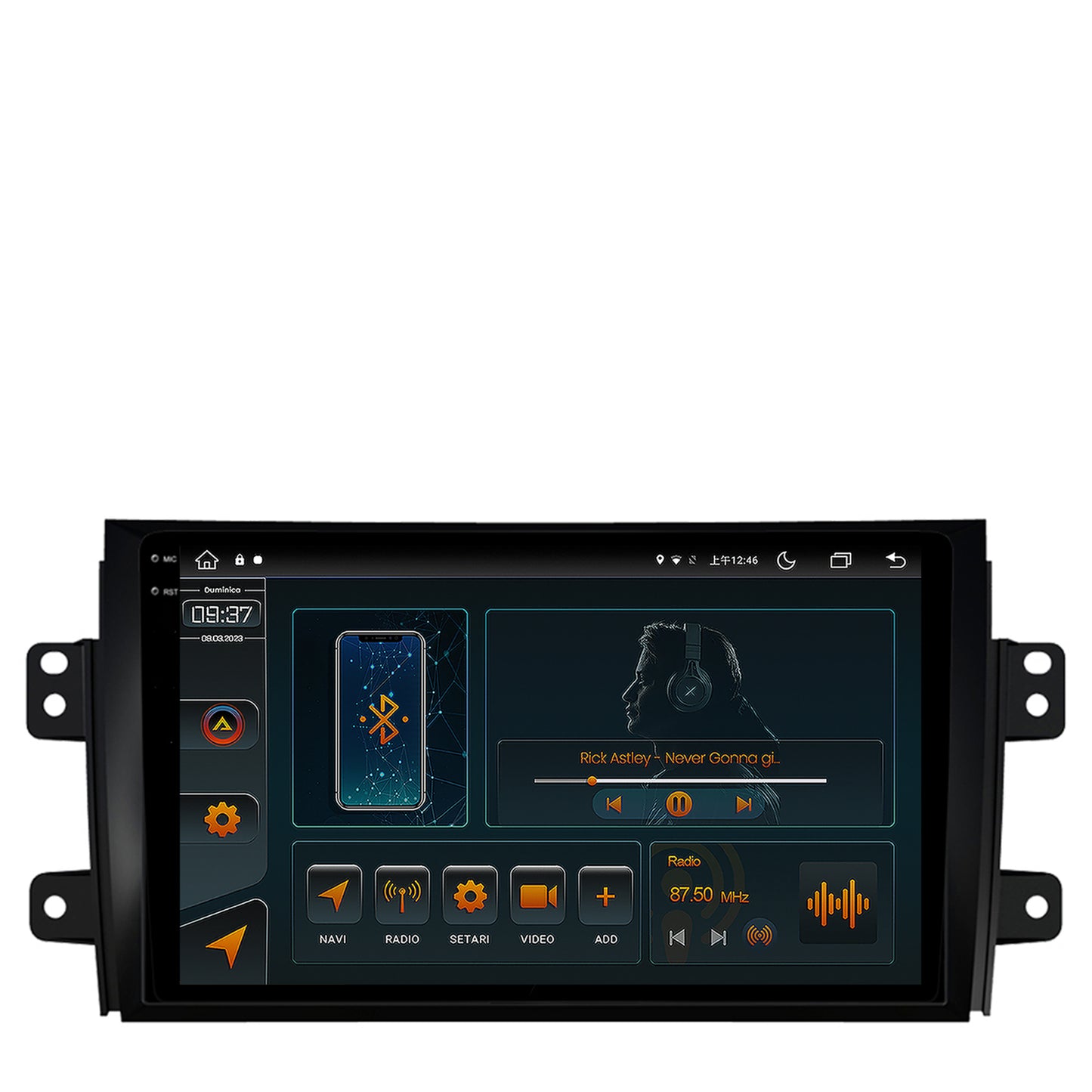 Navigatie Suzuki SX4 / Fiat Sedici, Android, V-Octacore / 4GB RAM + 64GB ROM, 9.5 Inch - AD-BGV9004+AD-BGRKIT307