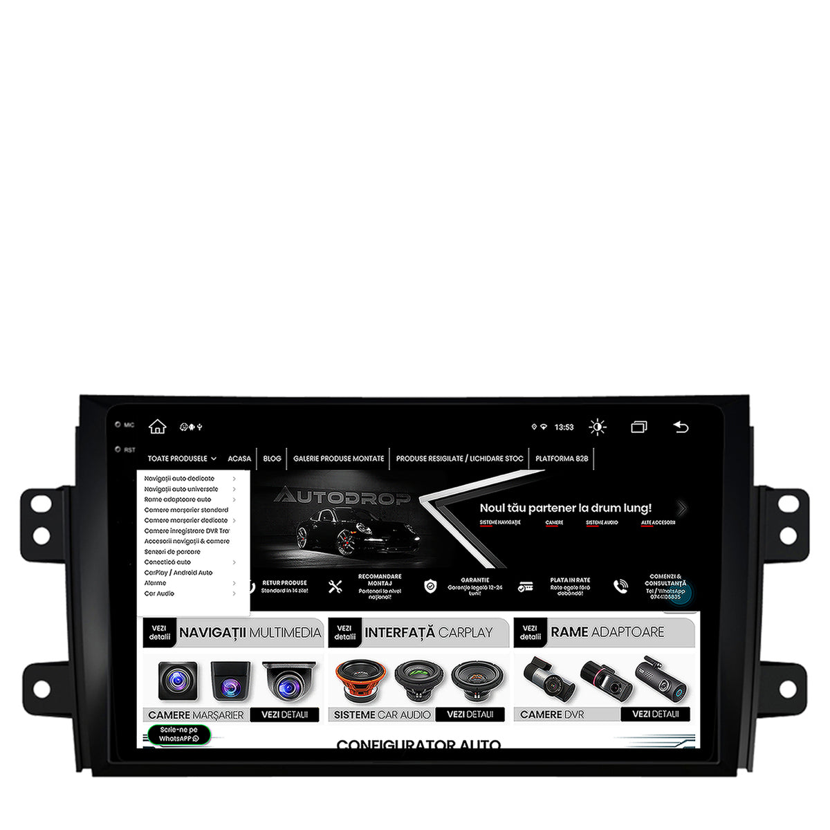 Navigatie Suzuki SX4 / Fiat Sedici, Android, V-Octacore / 4GB RAM + 64GB ROM, 9.5 Inch - AD-BGV9004+AD-BGRKIT307