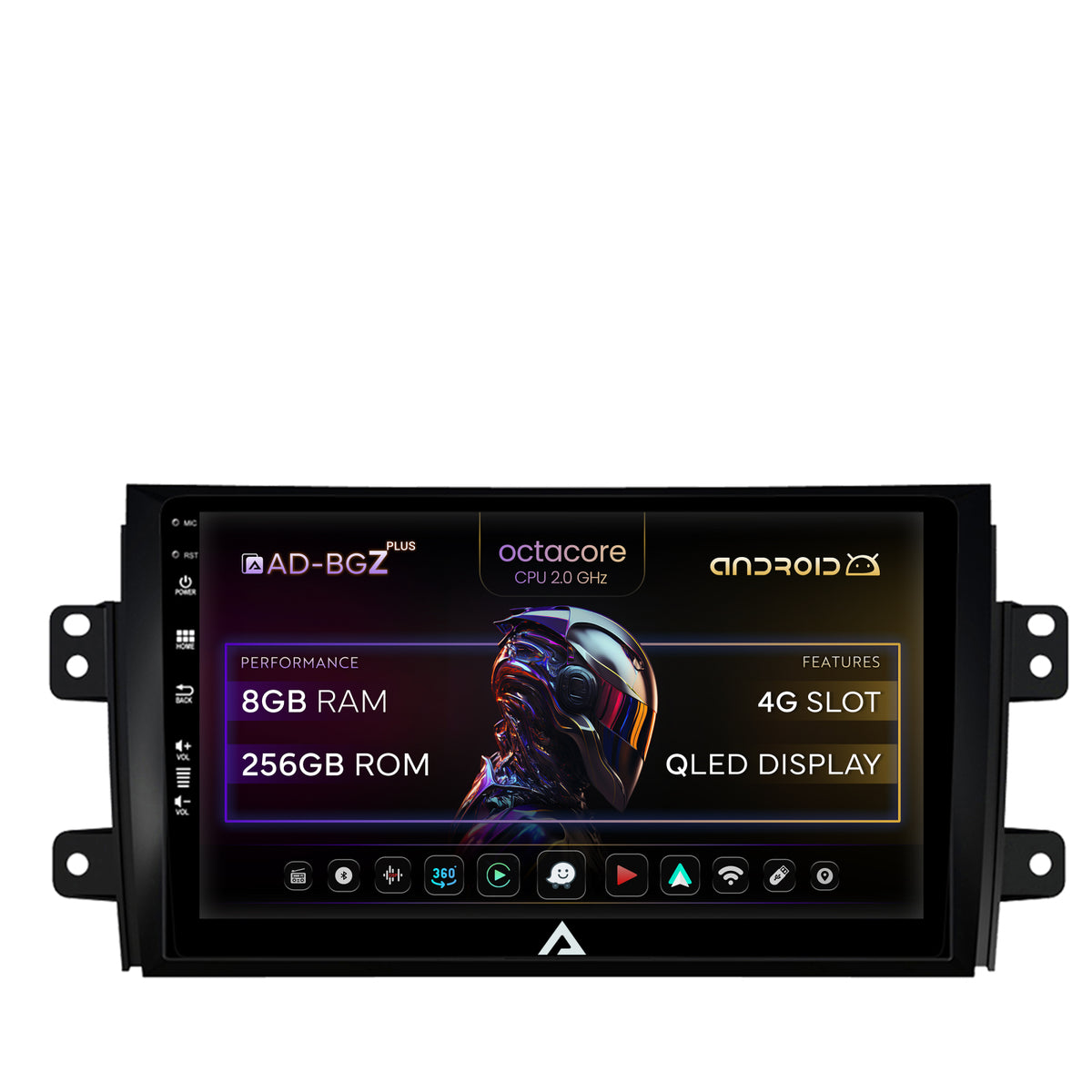 Navigatie Suzuki SX4 / Fiat Sedici, Android, Z-Octacore / 8GB RAM + 256GB ROM, 9 Inch - AD-BGZ9008+AD-BGRKIT307