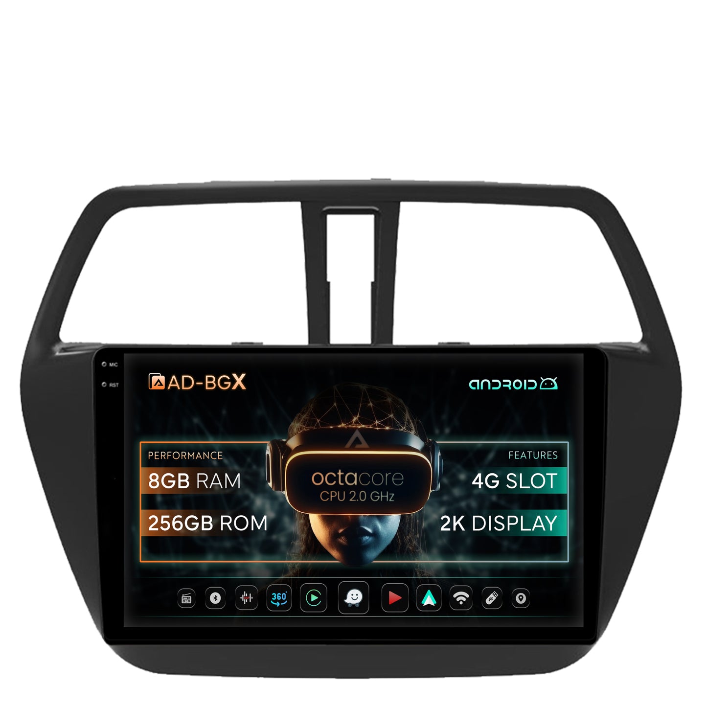 Navigatie Suzuki SX4 S-Cross (2014-2020), Android, X-Octacore / 8GB RAM + 256GB ROM, 9.5 Inch - AD-BGX9008+AD-BGRKIT305