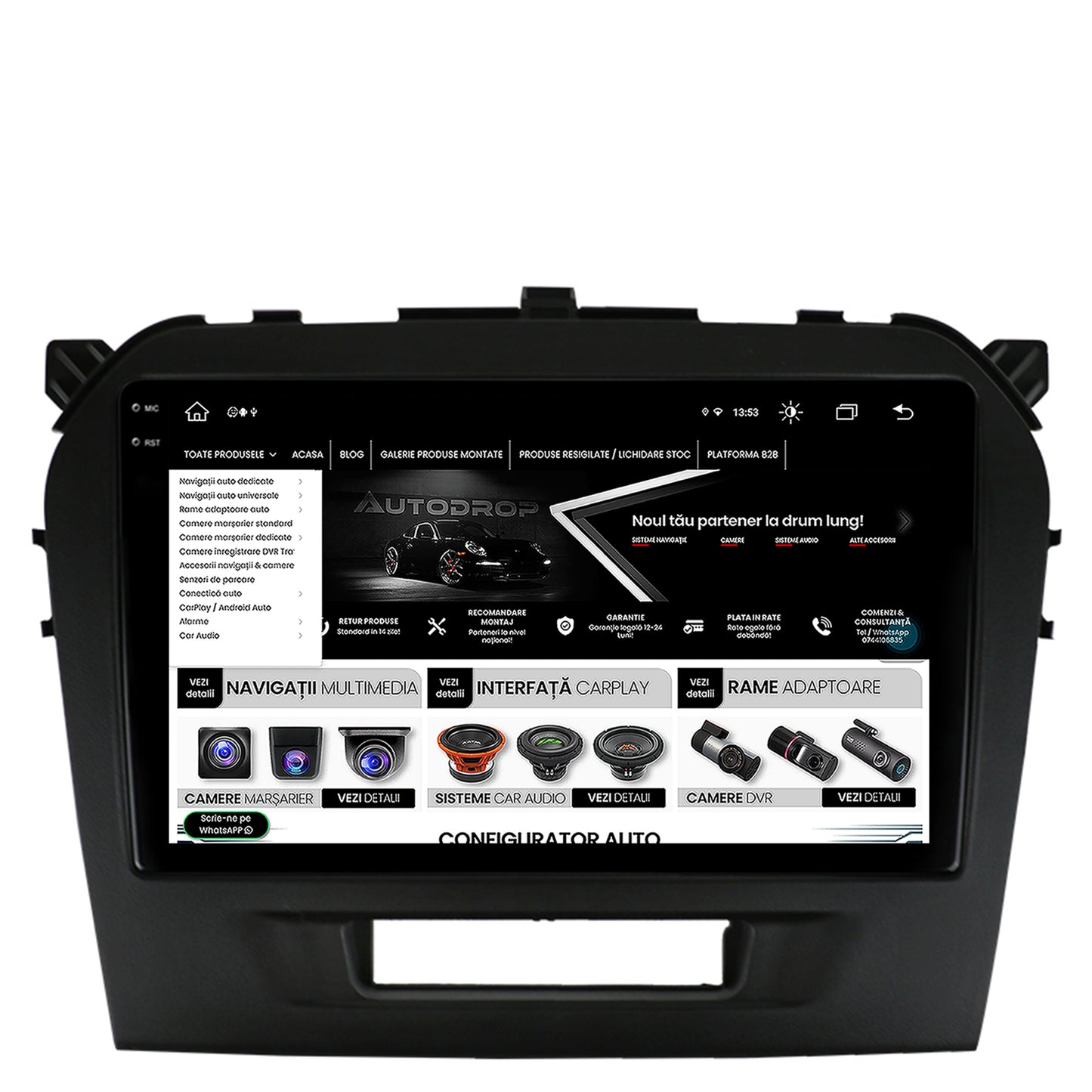 Navigatie Suzuki Vitara (2015+), Android, V-Octacore / 4GB RAM + 64GB ROM, 9.5 Inch - AD-BGV9004+AD-BGRKIT299