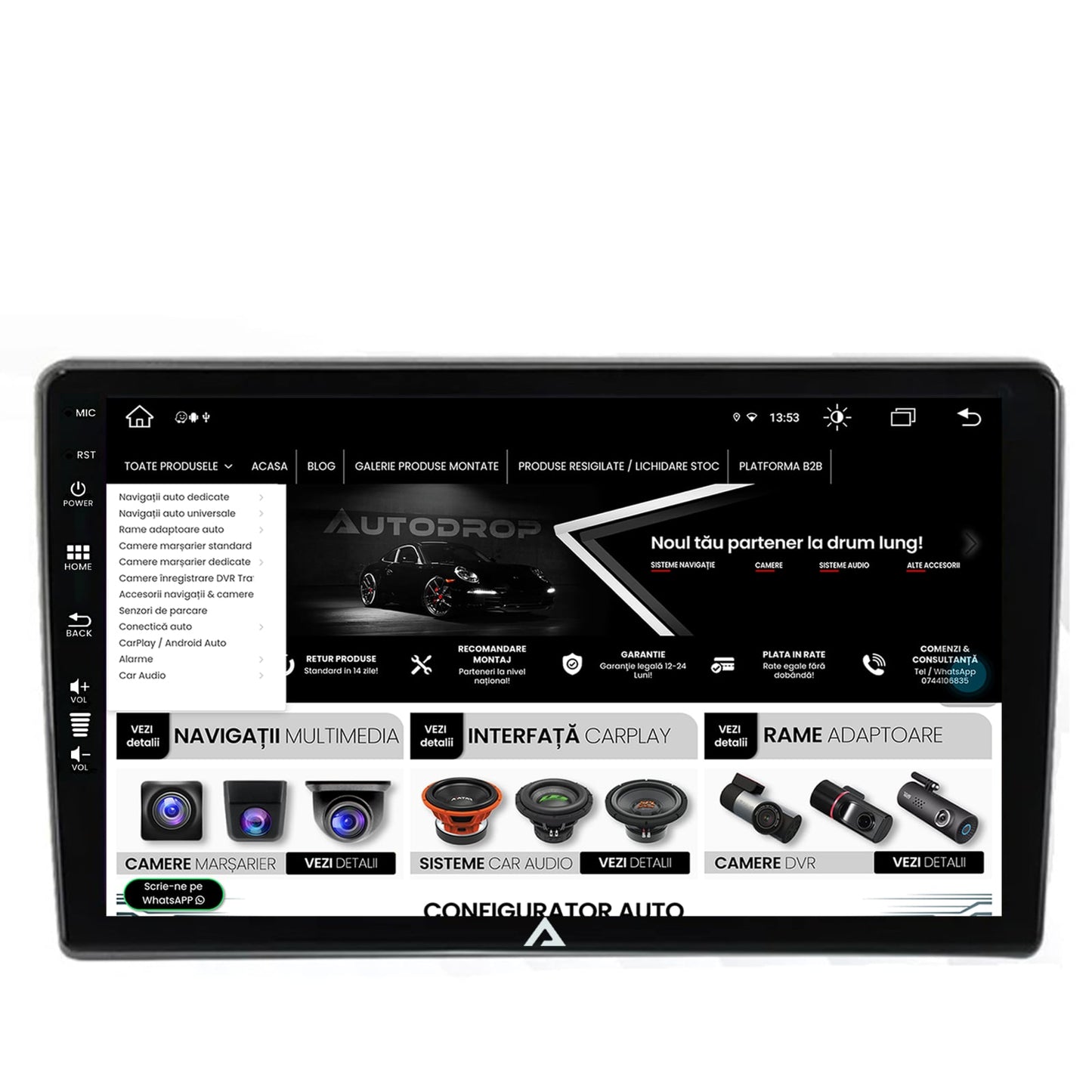 Navigatie Toyota Auris (2012-2014), Android, Z-Octacore / 8GB RAM + 256GB ROM, 9 Inch - AD-BGZ9008+AD-BGRKIT090