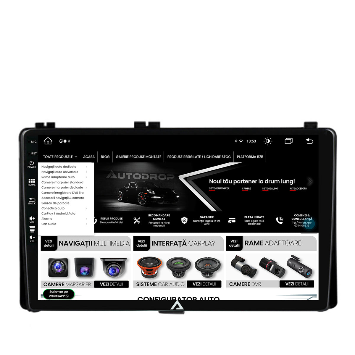 Navigatie Toyota Auris/ Corolla (2016-2018), Android, Z-Octacore / 8GB RAM + 256GB ROM, 9 Inch - AD-BGZ9008+AD-BGRKIT089AV2