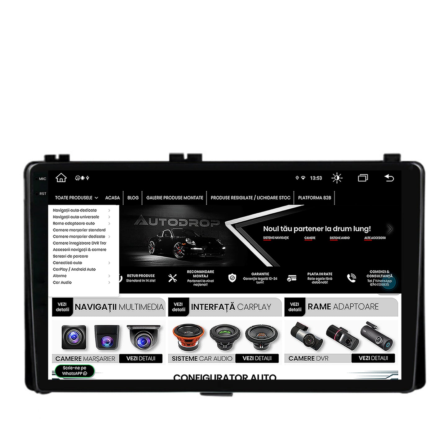 Navigatie Toyota Auris/ Corolla (2016-2018), Android, V-Octacore / 4GB RAM + 64GB ROM, 9.5 Inch - AD-BGV9004+AD-BGRKIT089AV2