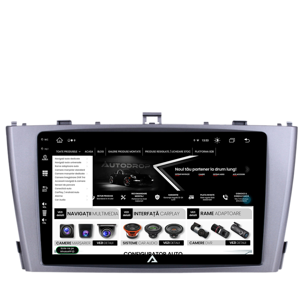 Navigatie Toyota Avensis (2008-2015), Android, Z-Octacore / 8GB RAM + 256GB ROM, 9 Inch - AD-BGZ9008+AD-BGRKIT093-S