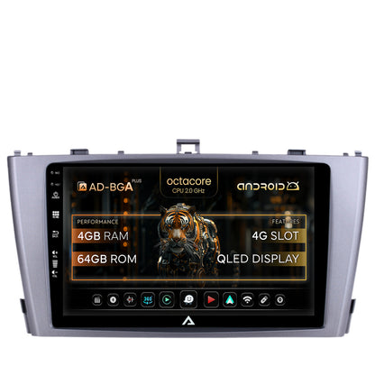 Navigatie Toyota Avensis (2008-2015), Android, A-Octacore / 4GB RAM + 64GB ROM, 9 Inch - AD-BGA9004+AD-BGRKIT093-S
