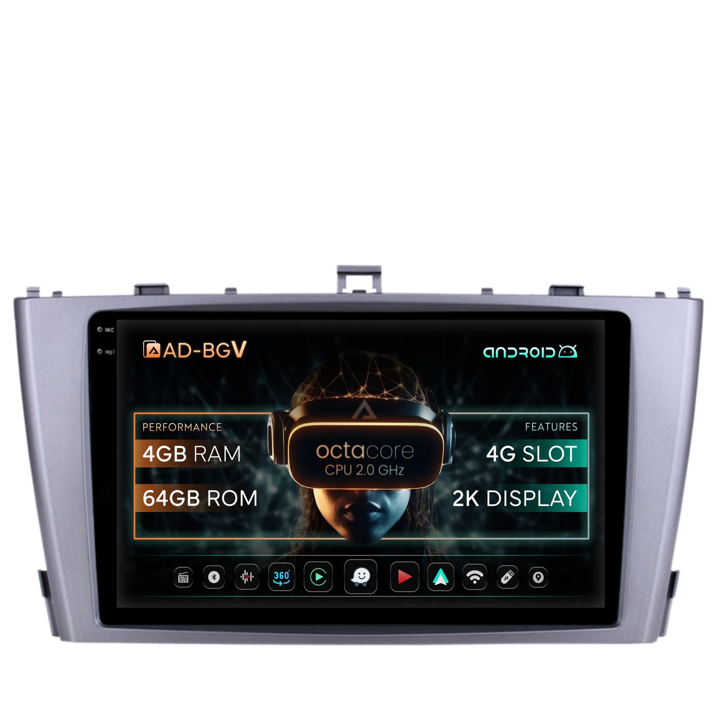 Navigatie Toyota Avensis (2008-2015), Android, V-Octacore / 4GB RAM + 64GB ROM, 9.5 Inch - AD-BGV9004+AD-BGRKIT093-S