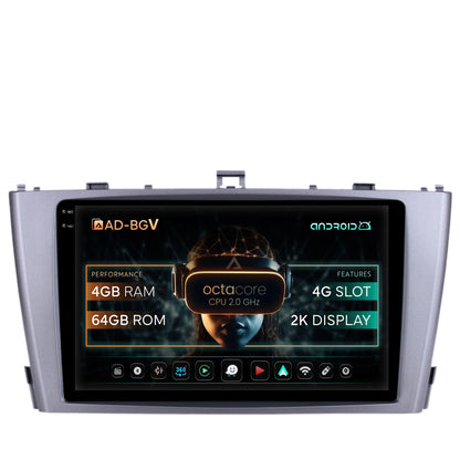 Navigatie Toyota Avensis (2008-2015), Android, V-Octacore / 4GB RAM + 64GB ROM, 9.5 Inch - AD-BGV9004+AD-BGRKIT093-S