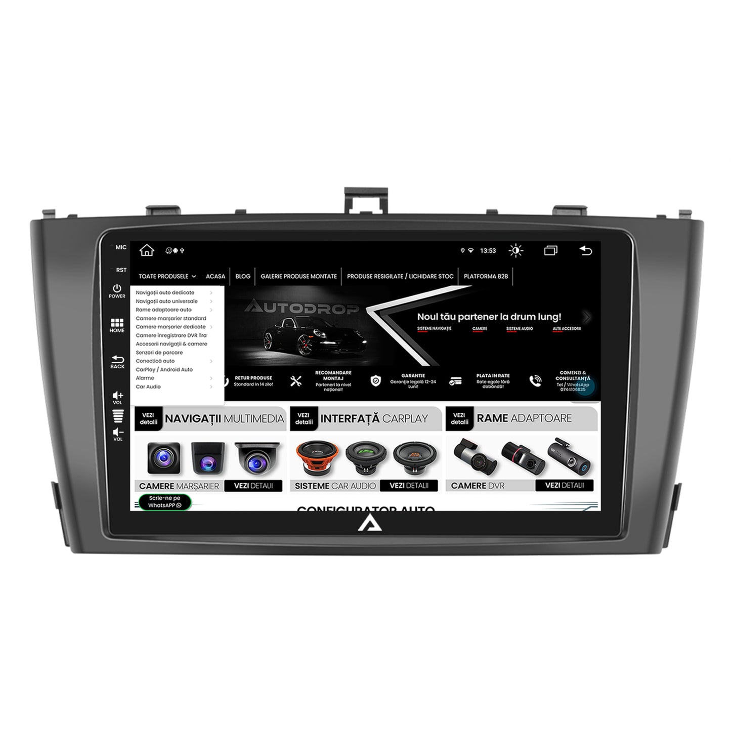 Navigatie Toyota Avensis (2009-2015), Android, Z-Octacore / 8GB RAM + 256GB ROM, 9 Inch - AD-BGZ9008+AD-BGRKIT093-B