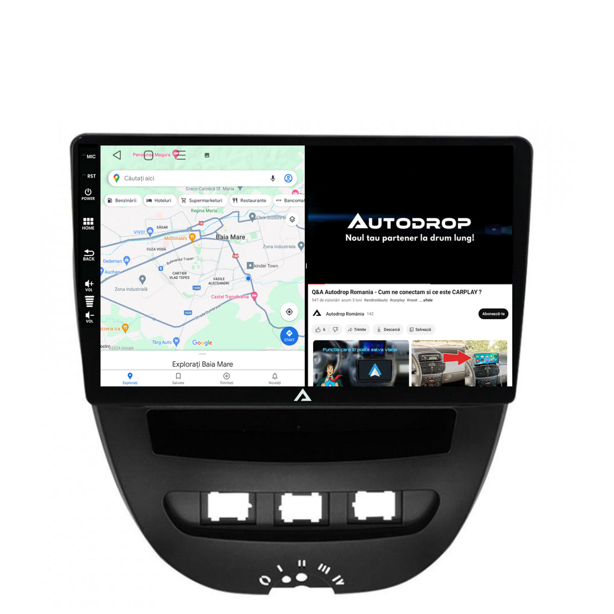 Navigatie Toyota AYGO / Citroen C1 (2005-2014), Android, P-Octacore / 2GB RAM + 32GB ROM, 10.1 Inch - AD-BGP9002+AD-BGRKIT099