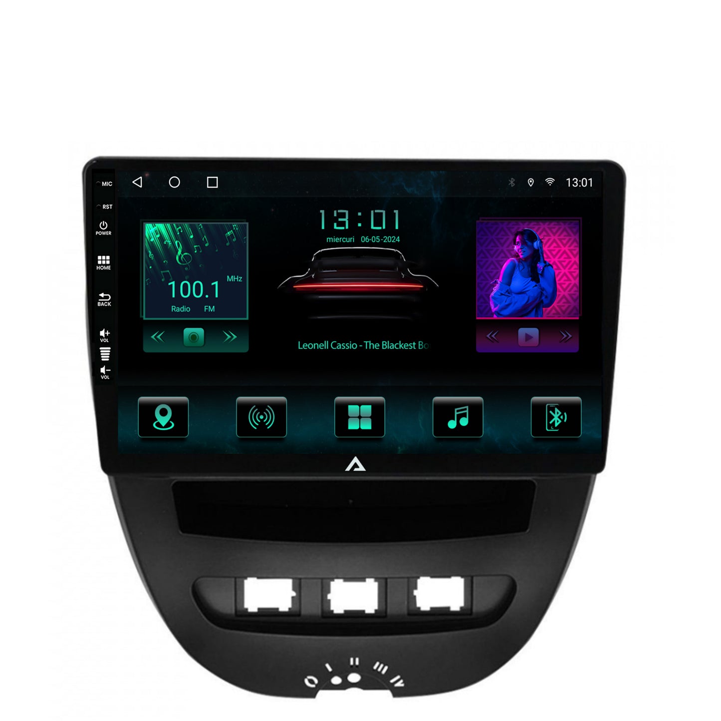 Navigatie Toyota AYGO / Citroen C1 (2005-2014), Android, A-Octacore / 4GB RAM + 64GB ROM, 10.1 Inch - AD-BGA9004+AD-BGRKIT099