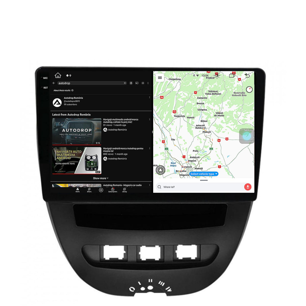 Navigatie Toyota AYGO / Citroen C1 (2005-2014), Android, V-Octacore / 4GB RAM + 64GB ROM, 10.36 Inch - AD-BGV9004+AD-BGRKIT099