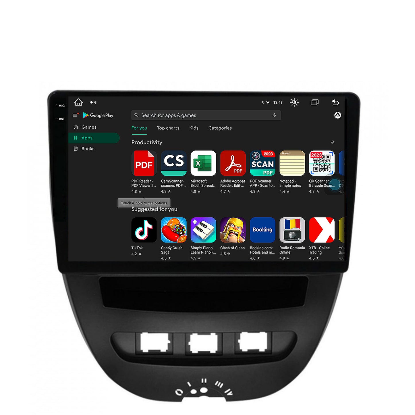 Navigatie Toyota AYGO / Citroen C1 (2005-2014), Android, V-Octacore / 4GB RAM + 64GB ROM, 10.36 Inch - AD-BGV9004+AD-BGRKIT099