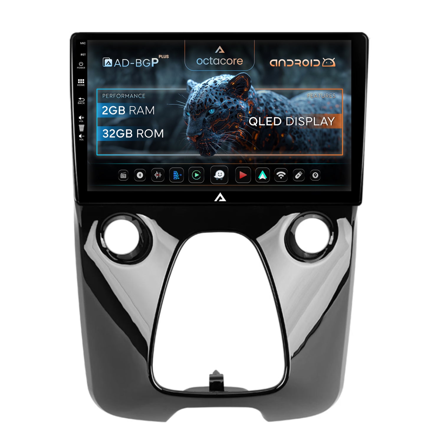 Navigatie Toyota AYGO (2014-2022), Android, P-Octacore / 2GB RAM + 32GB ROM, 9 Inch - AD-BGP9002+AD-BGRKIT088