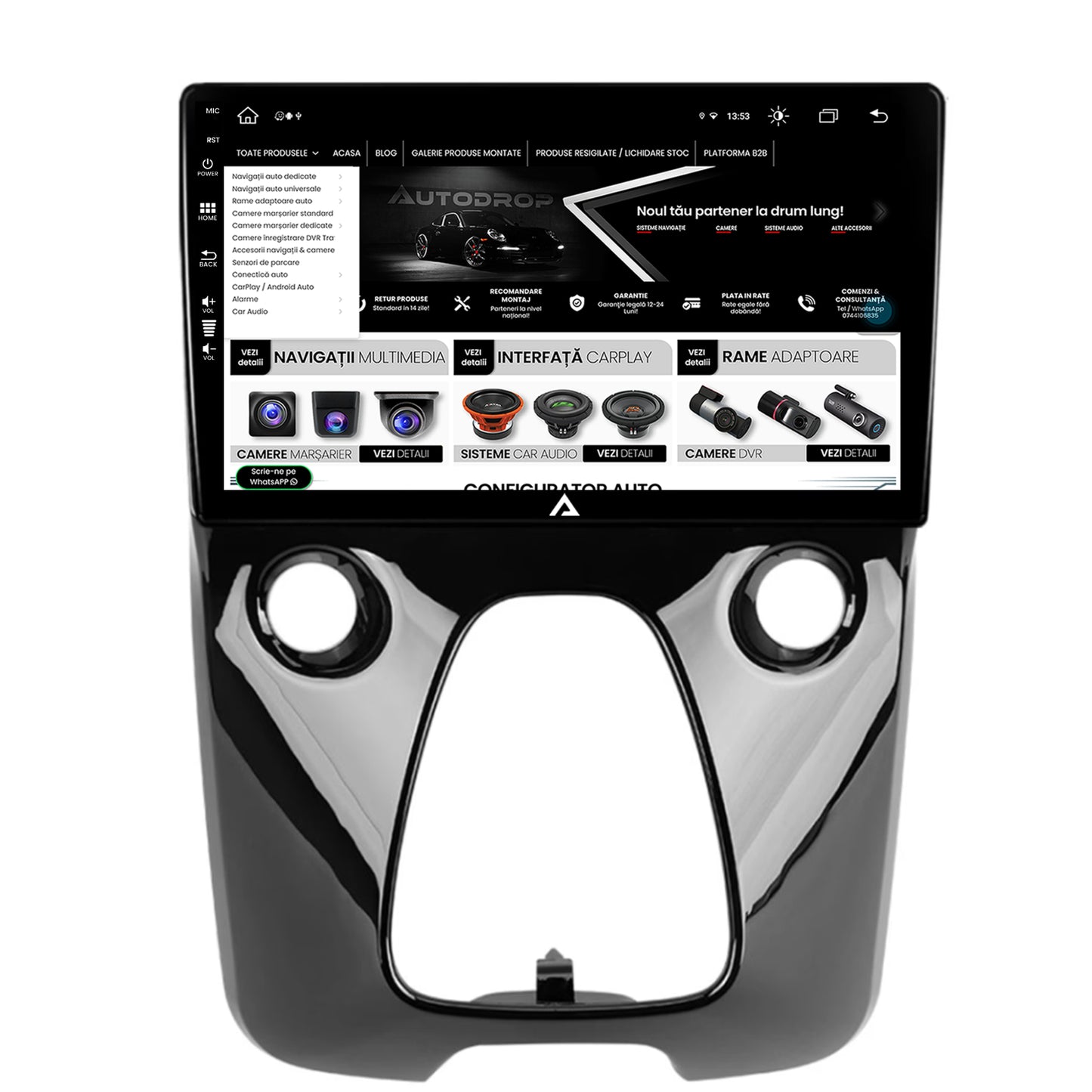 Navigatie Toyota AYGO (2014-2022), Android, Z-Octacore / 8GB RAM + 256GB ROM, 9 Inch - AD-BGZ9008+AD-BGRKIT088
