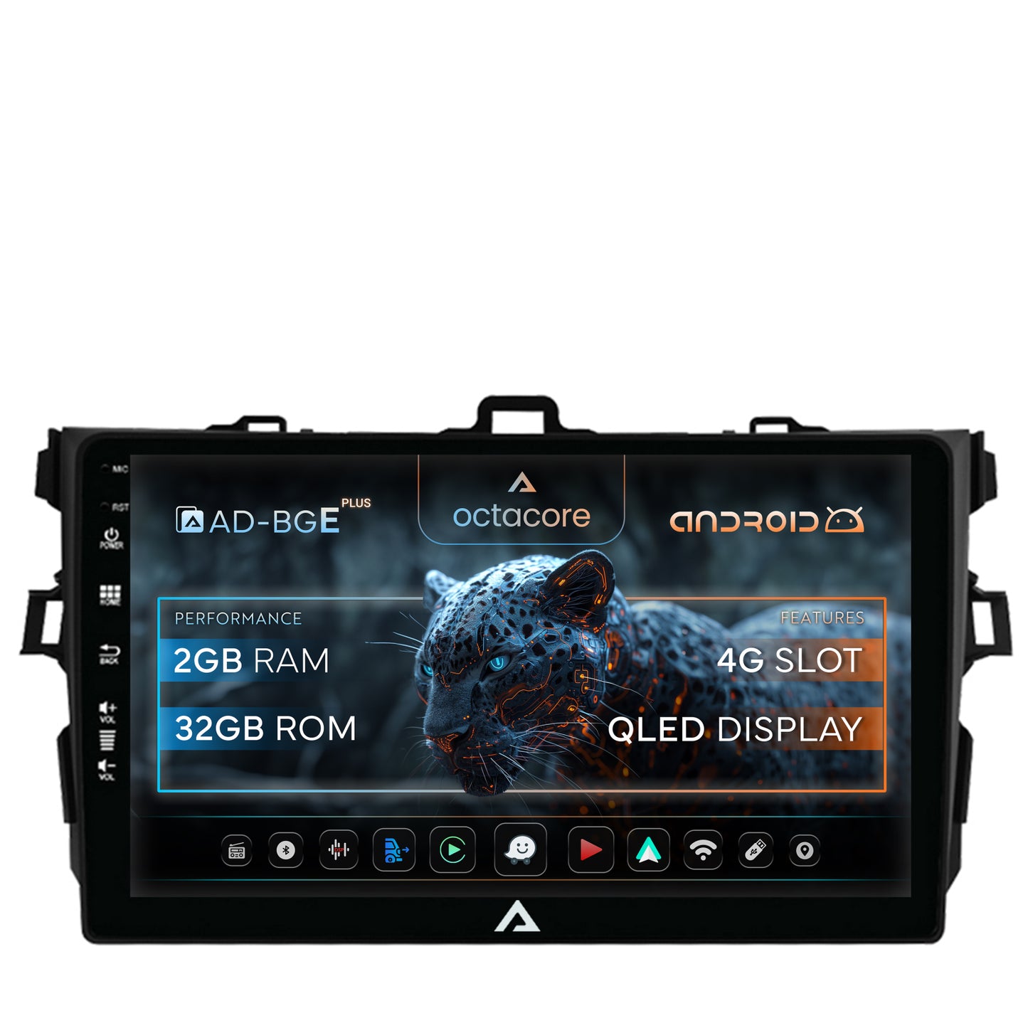 Navigatie Toyota Corolla (2007-2013), Android, E-Octacore / 2GB RAM + 32GB ROM, 9 Inch - AD-BGE9002+AD-BGRKIT091
