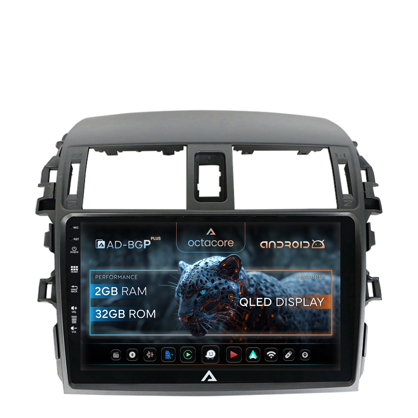 Navigatie Toyota Corolla (2007-2013), Android, P-Octacore / 2GB RAM + 32GB ROM, 9 Inch - AD-BGP9002+AD-BGRKIT067