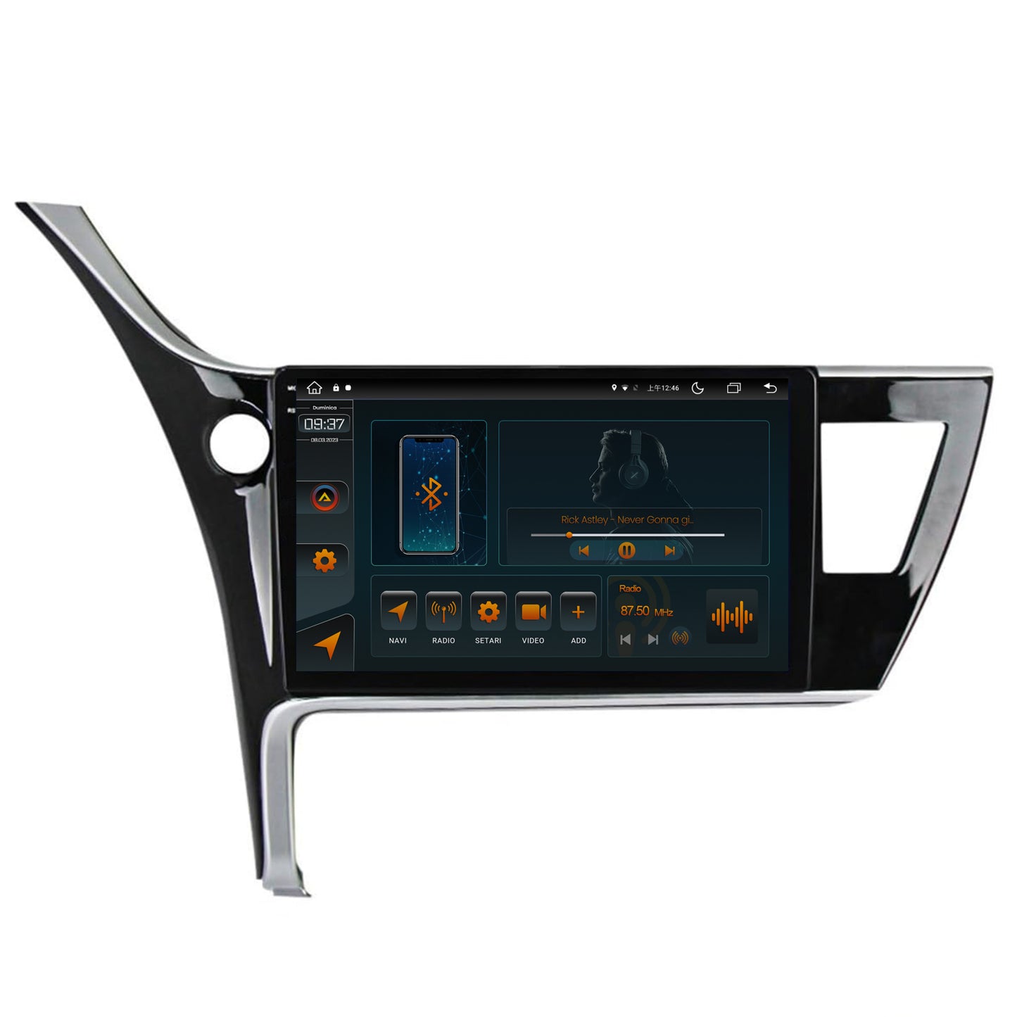 Navigatie Toyota Corolla / Auris (2017-2020), Android, V-Octacore / 4GB RAM + 64GB ROM, 10.36 Inch - AD-BGV10004+AD-BGRKIT079