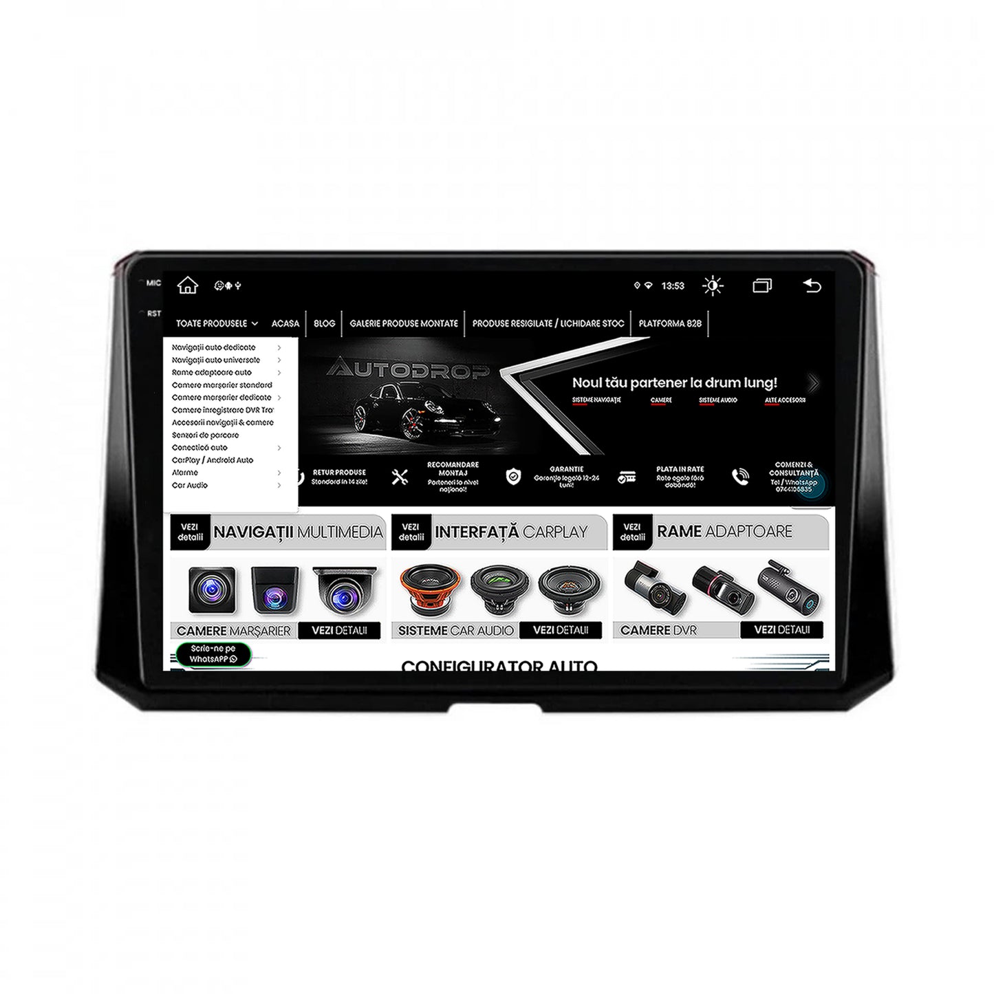 Navigatie Toyota Corolla (2019-2023), Android, V-Octacore / 4GB RAM + 64GB ROM, 10.36 Inch - AD-BGV10004+AD-BGRKIT059