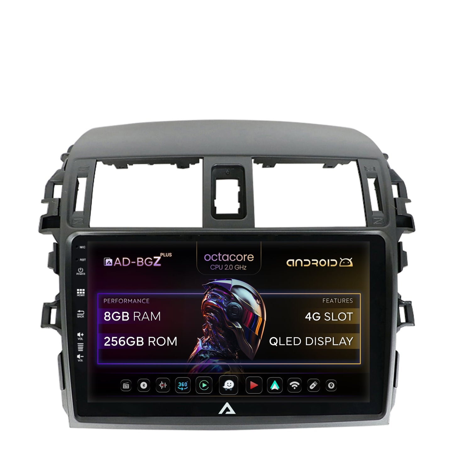 Navigatie Toyota Corolla (2007-2013), Android, Z-Octacore / 8GB RAM + 256GB ROM, 9 Inch - AD-BGZ9008+AD-BGRKIT067