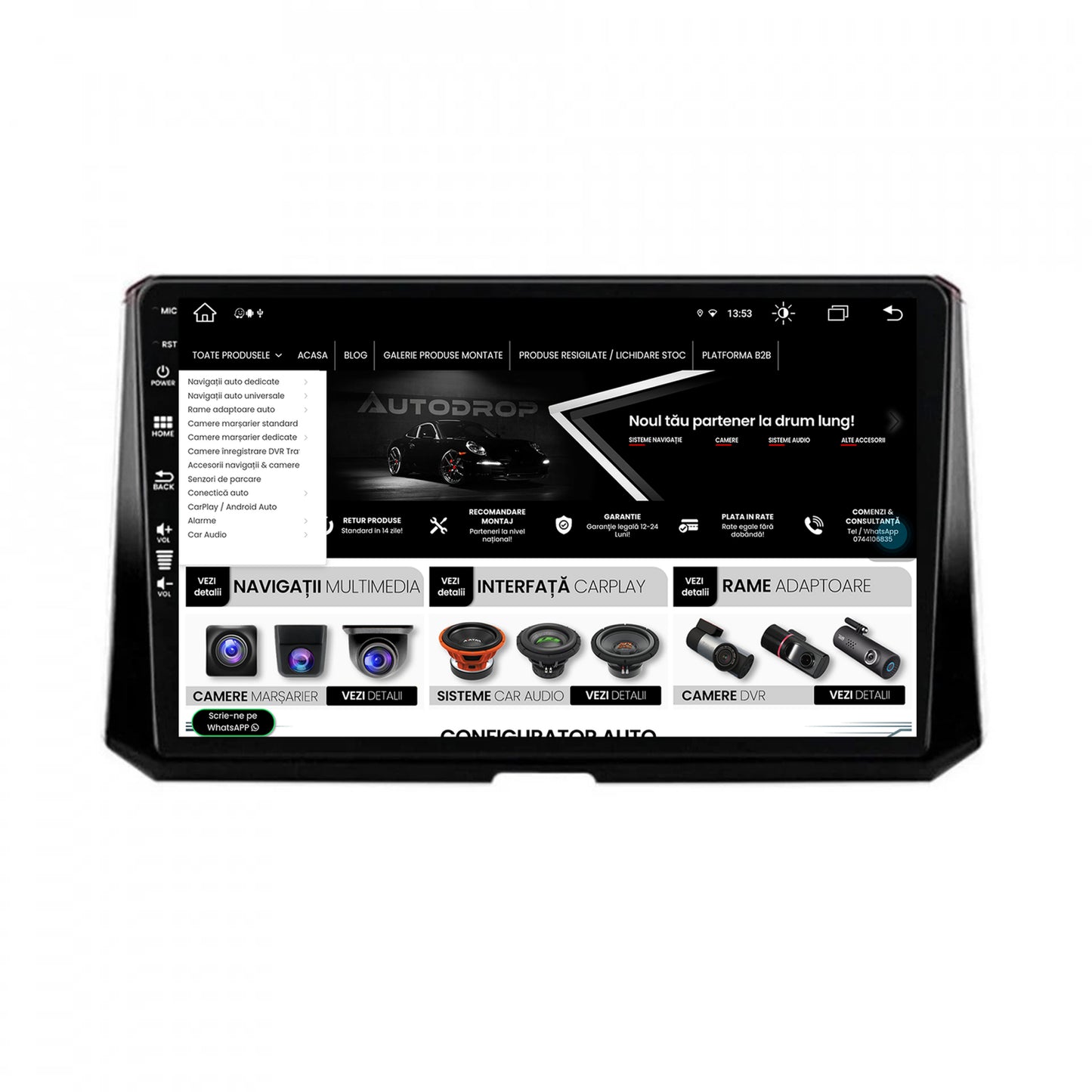 Navigatie Toyota Corolla (2019-2023), Android, Z-Octacore / 8GB RAM + 256GB ROM, 10.1 Inch - AD-BGZ10008+AD-BGRKIT059