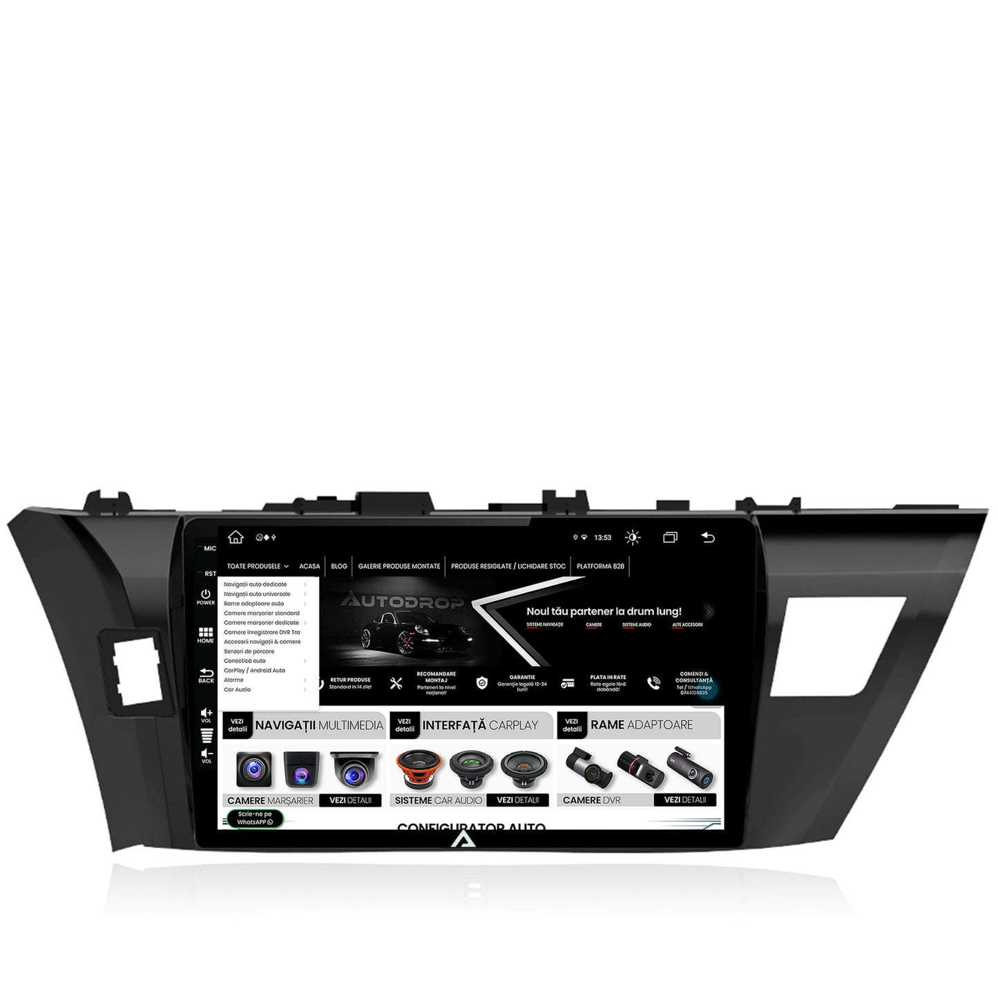 Navigatie Toyota Corolla (2012-2016), Android, Z-Octacore / 8GB RAM + 256GB ROM, 10.1 Inch - AD-BGZ10008+AD-BGRKIT058