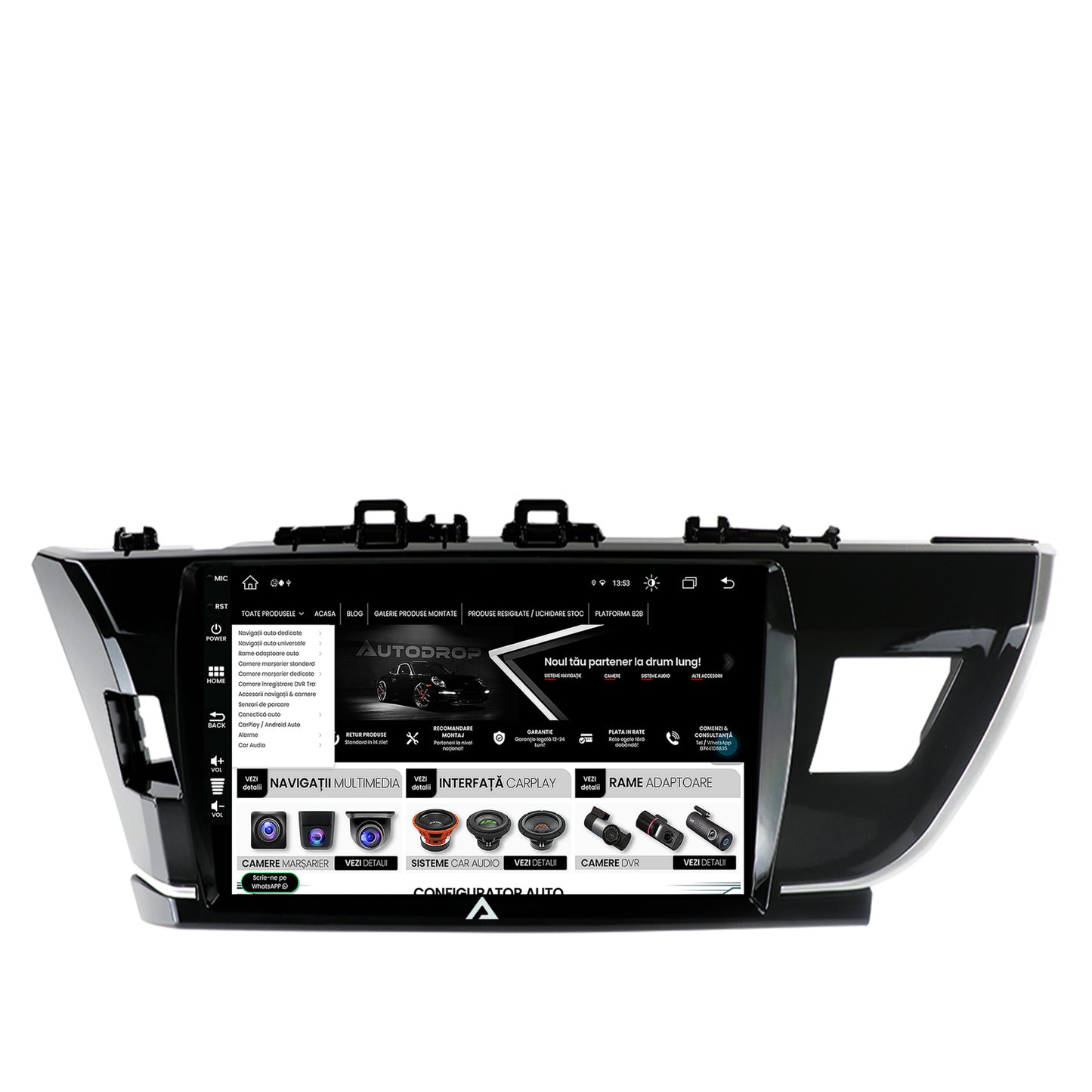 Navigatie Toyota Corolla (2012-2016), Android, Z-Octacore / 8GB RAM + 256GB ROM, 10.1 Inch - AD-BGZ10008+AD-BGRKIT076