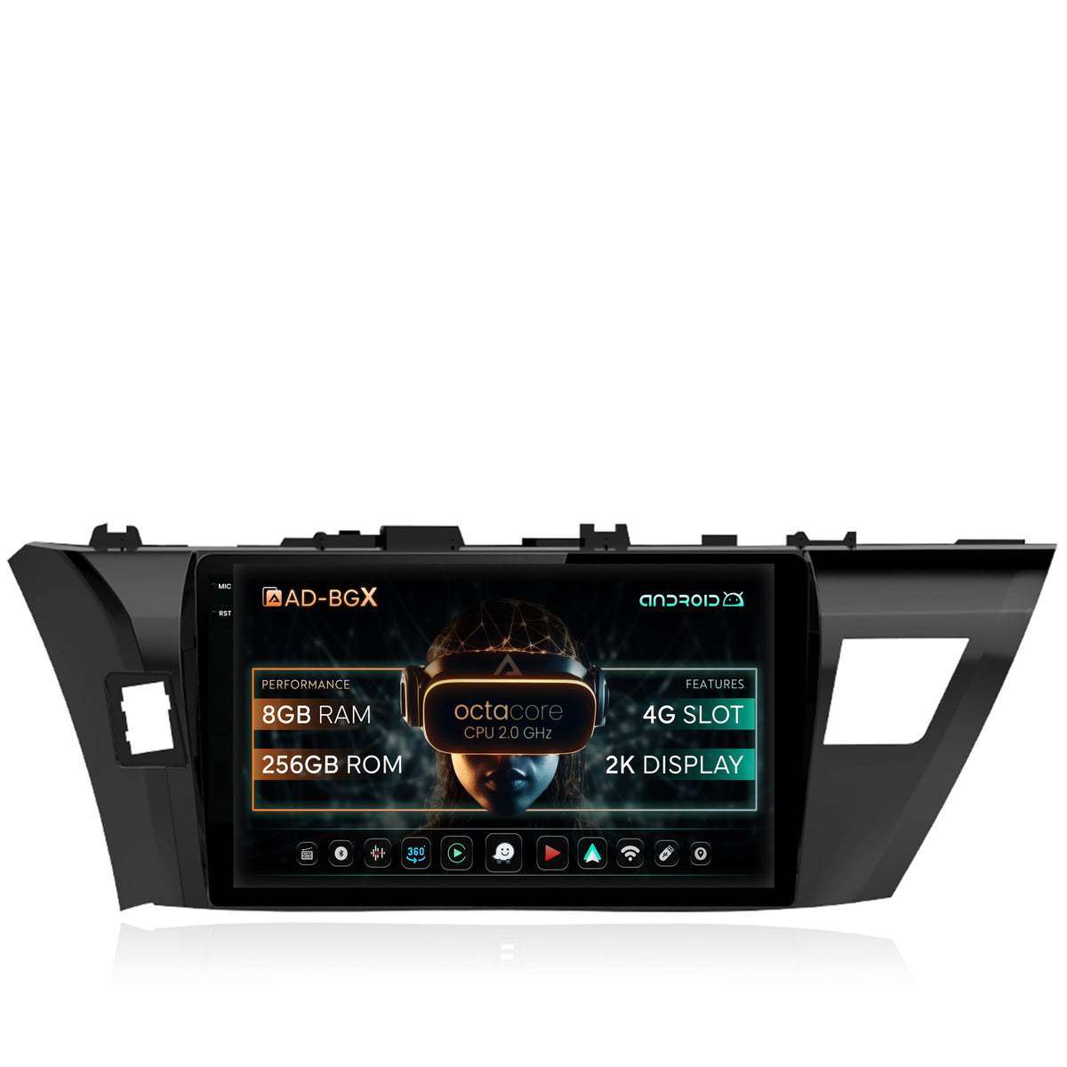 Navigatie Toyota Corolla (2012-2016), Android, X-Octacore / 8GB RAM + 256GB ROM, 10.36 Inch - AD-BGX10008+AD-BGRKIT058