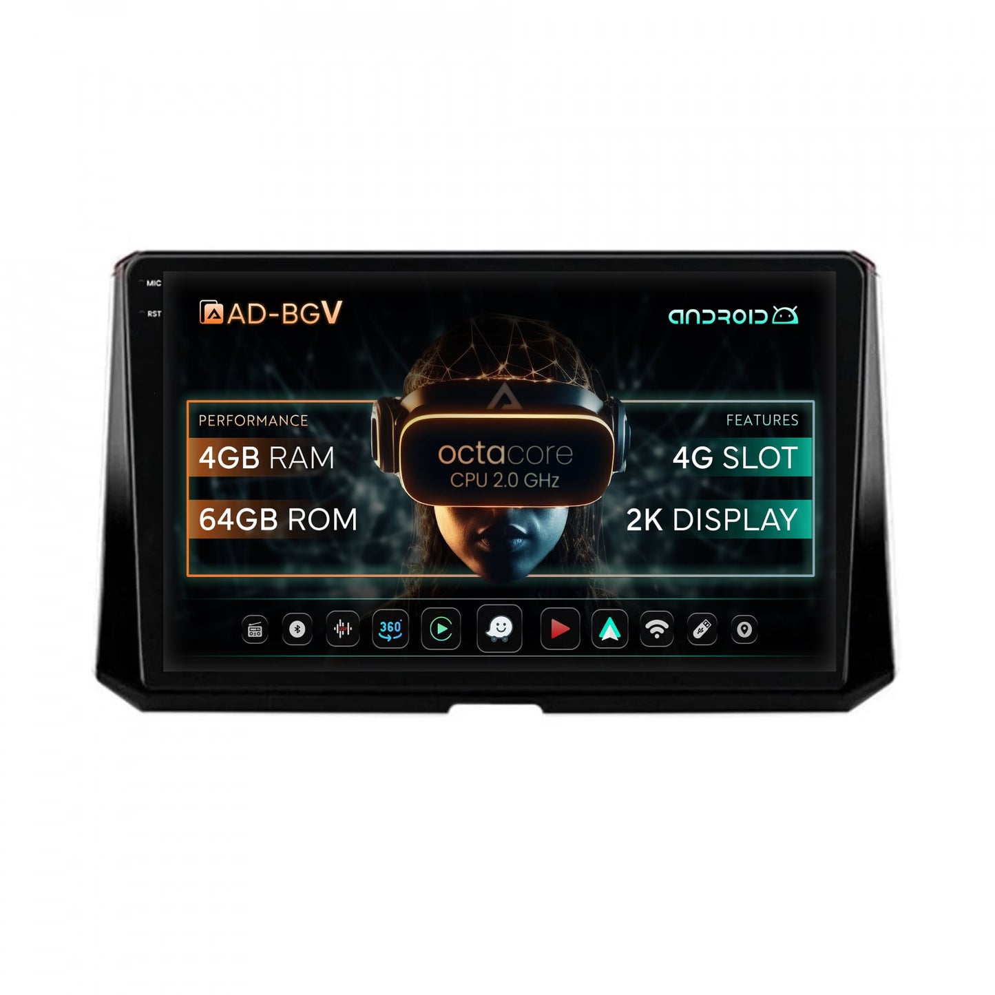 Navigatie Toyota Corolla (2019-2023), Android, V-Octacore / 4GB RAM + 64GB ROM, 10.36 Inch - AD-BGV10004+AD-BGRKIT059