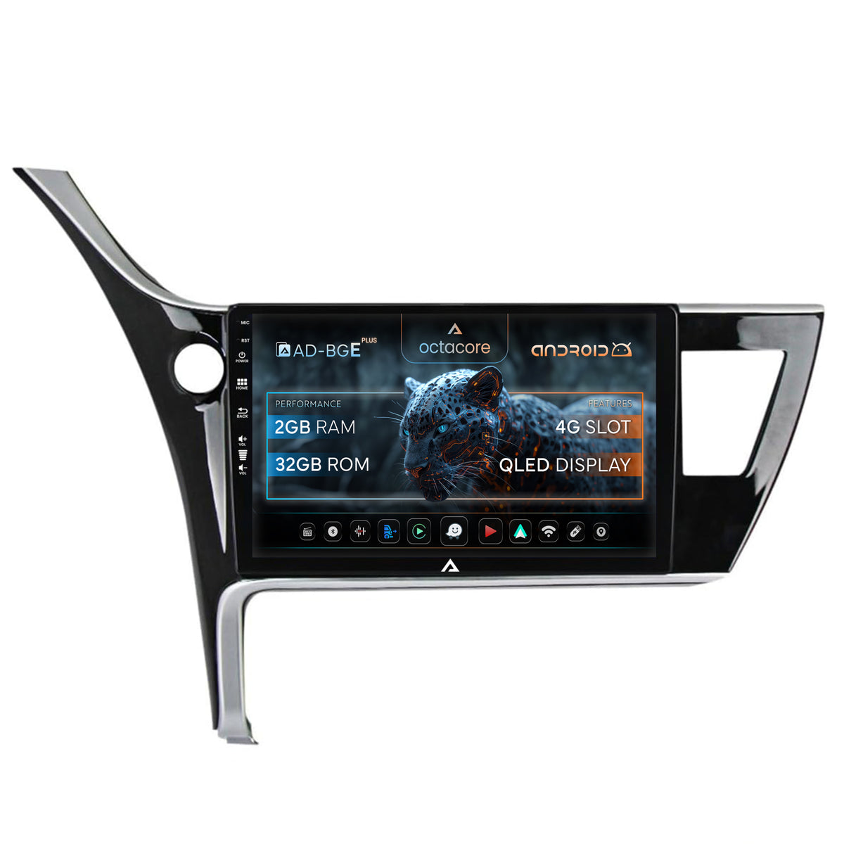 Navigatie Toyota Corolla / Auris (2017-2020), Android, E-Octacore / 2GB RAM + 32GB ROM, 10.1 Inch - AD-BGE10002+AD-BGRKIT079