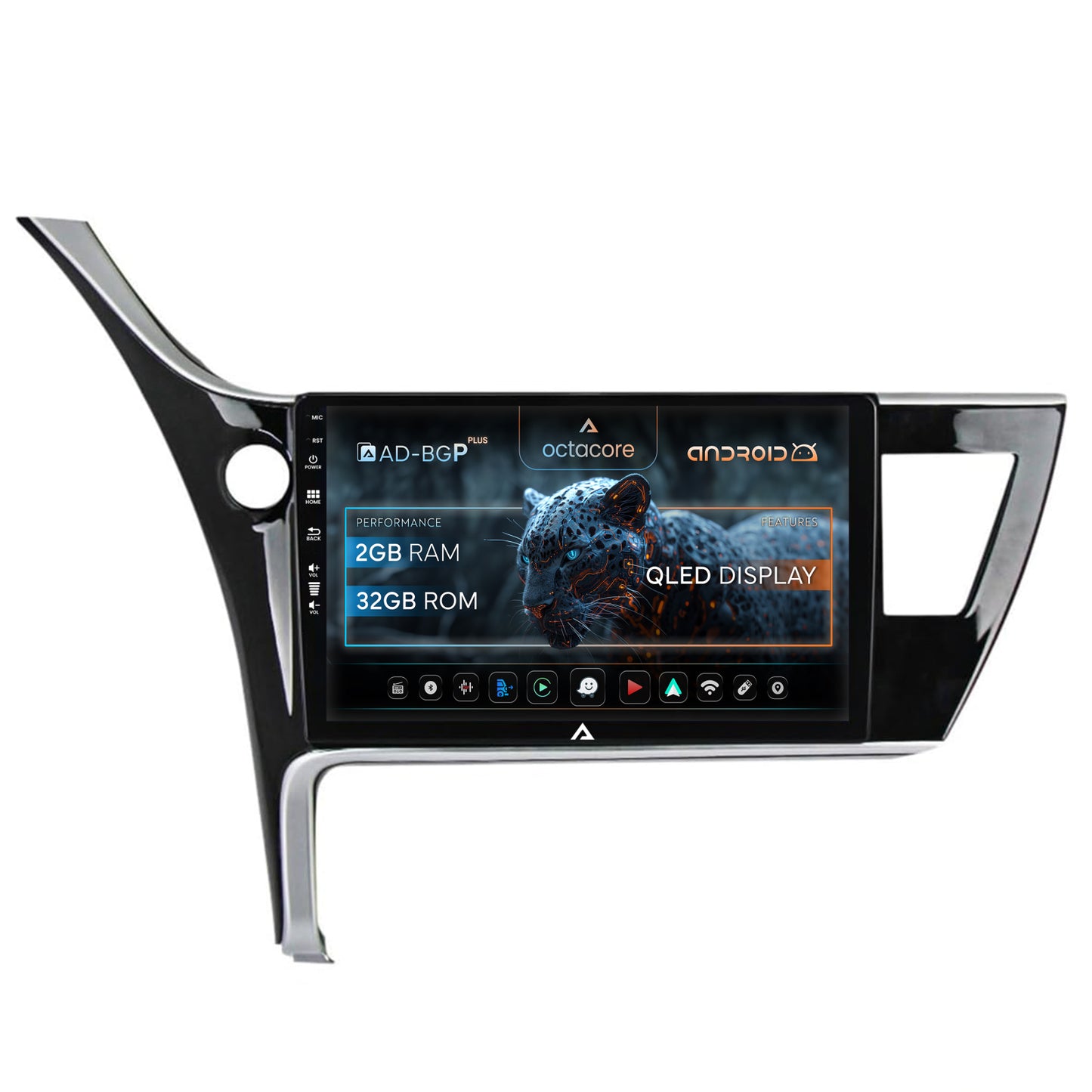 Navigatie Toyota Corolla / Auris (2017-2020), Android, P-Octacore / 2GB RAM + 32GB ROM, 10.1 Inch - AD-BGP10002+AD-BGRKIT079
