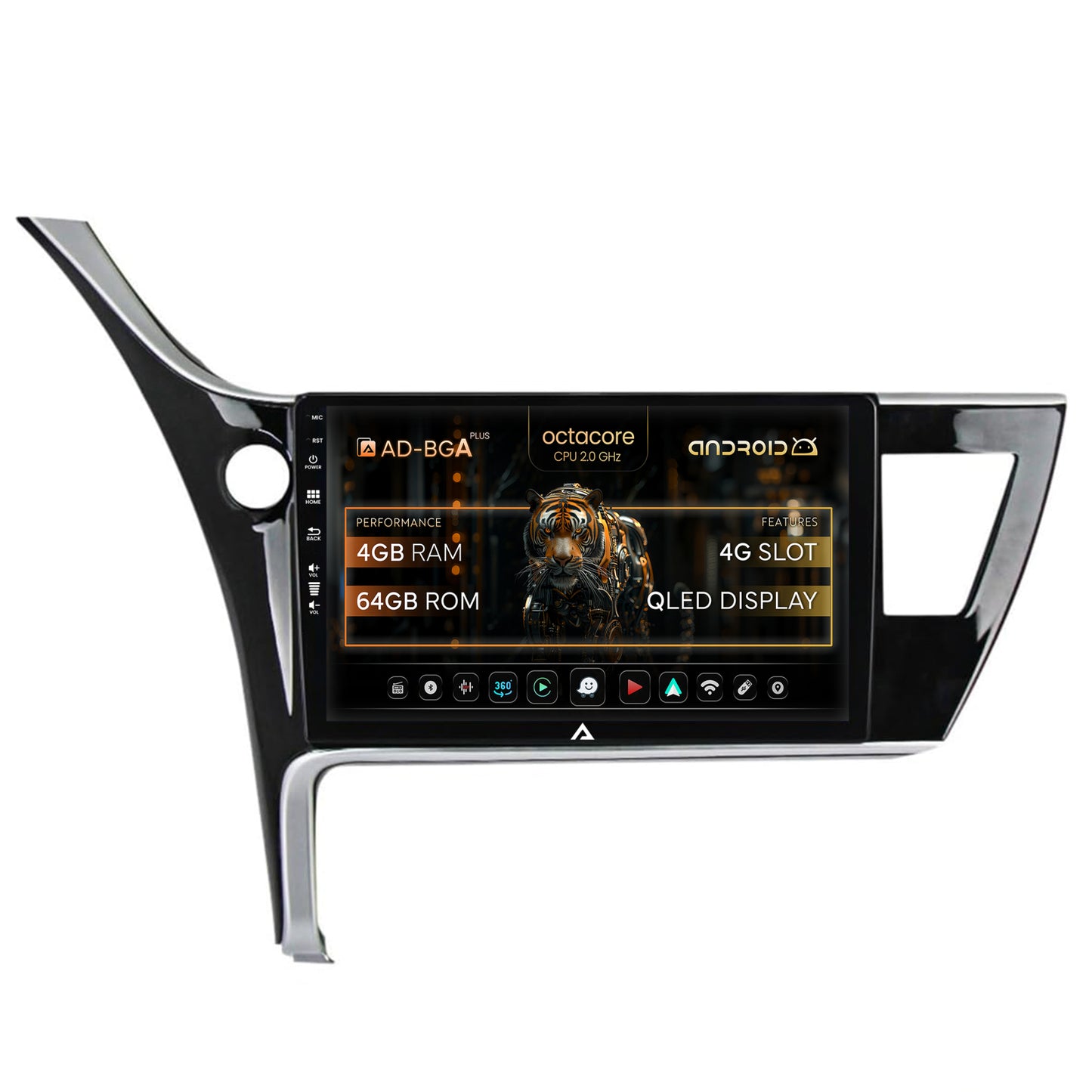 Navigatie Toyota Corolla / Auris (2017-2020), Android, A-Octacore / 4GB RAM + 64GB ROM, 9 Inch - AD-BGA9004+AD-BGRKIT079