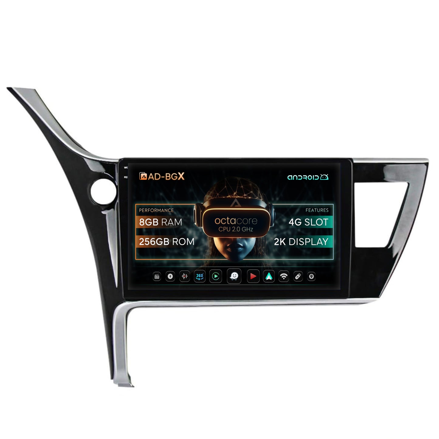 Navigatie Toyota Corolla / Auris (2017-2020), Android, X-Octacore / 8GB RAM + 256GB ROM, 10.36 Inch - AD-BGX10008+AD-BGRKIT079