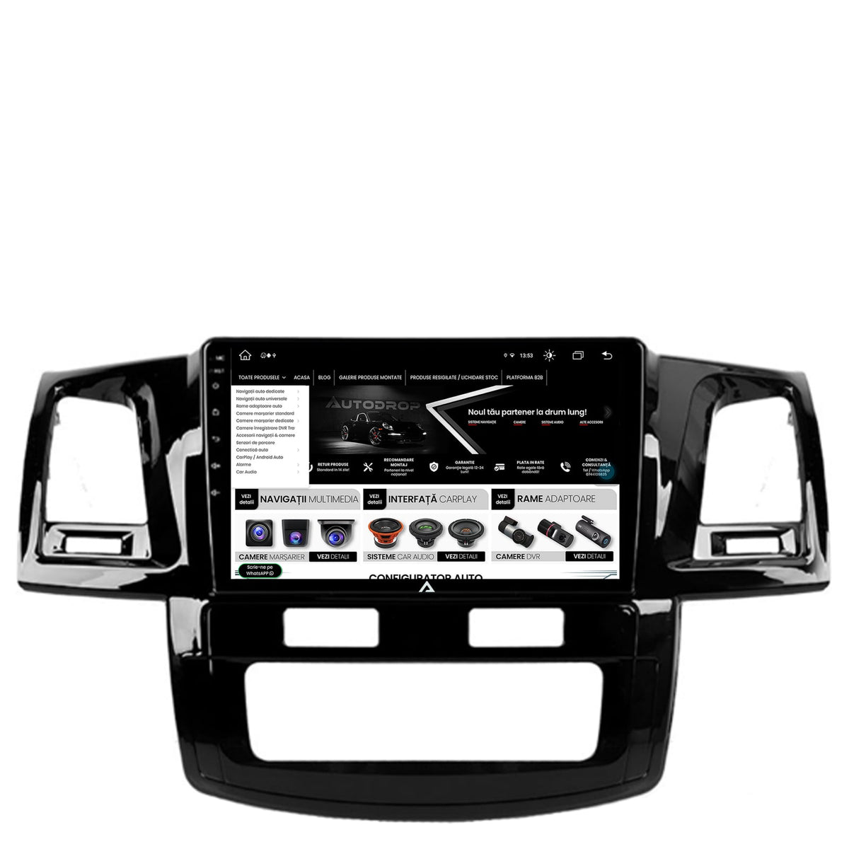Navigatie Toyota Hilux (2008-2014), Android, Z-Octacore / 8GB RAM + 256GB ROM, 9 Inch - AD-BGZ9008+AD-BGRKIT081