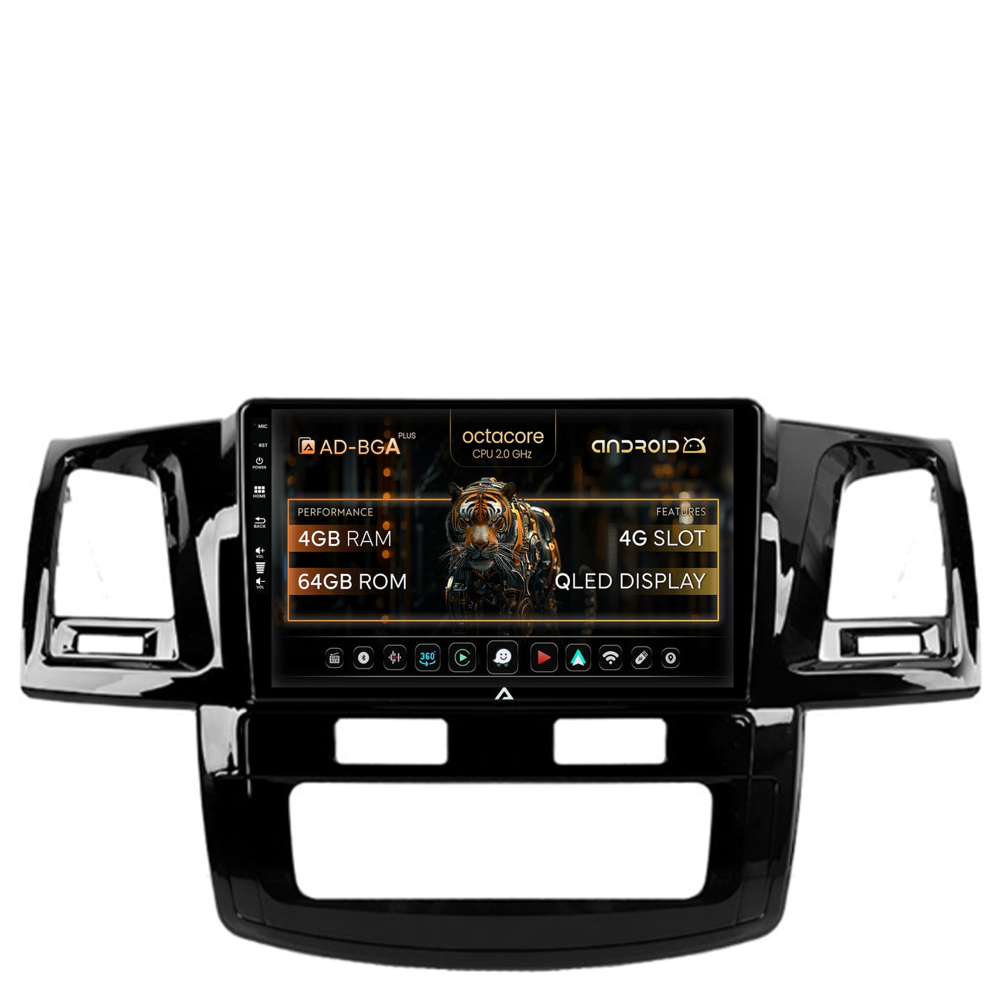 Navigatie Toyota Hilux (2008-2014), Android, A-Octacore / 4GB RAM + 64GB ROM, 9 Inch - AD-BGA9004+AD-BGRKIT081