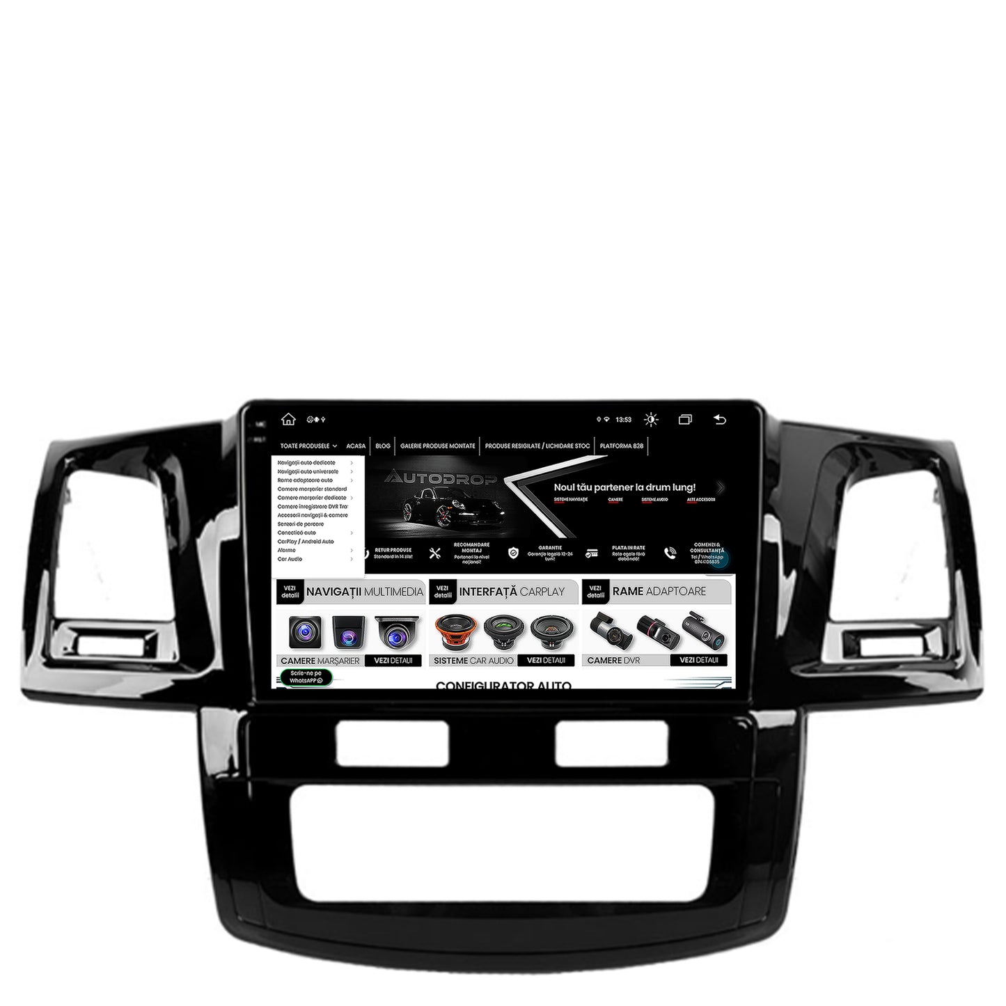 Navigatie Toyota Hilux (2008-2014), Android, V-Octacore / 4GB RAM + 64GB ROM, 9.5 Inch - AD-BGV9004+AD-BGRKIT081