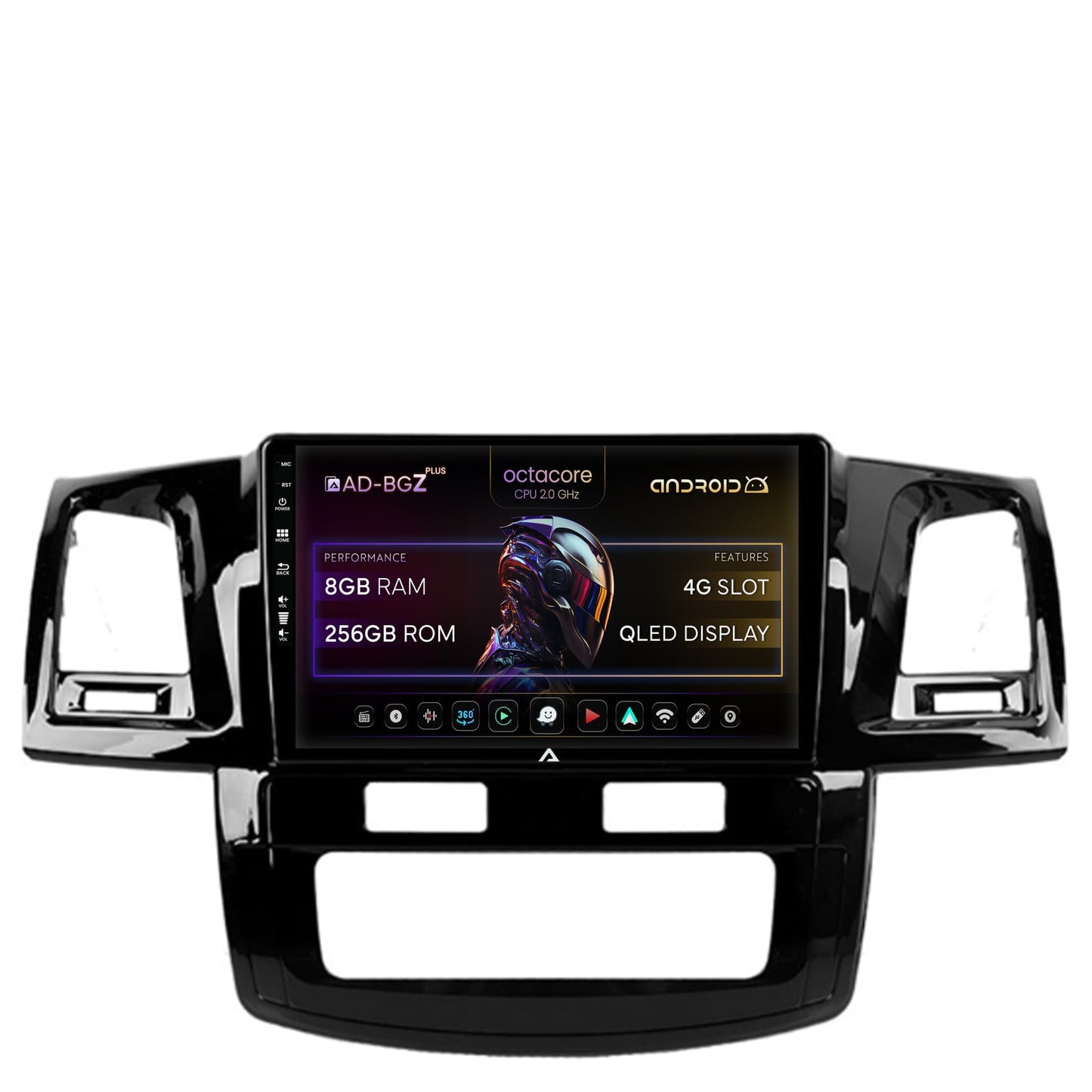 Navigatie Toyota Hilux (2008-2014), Android, Z-Octacore / 8GB RAM + 256GB ROM, 9 Inch - AD-BGZ9008+AD-BGRKIT081