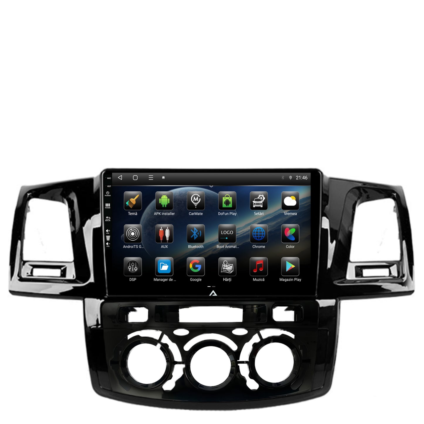 Navigatie Toyota Hilux (2008-2014) Clima Manuala, Android, P-Octacore / 2GB RAM + 32GB ROM, 9 Inch - AD-BGP9002+AD-BGRKIT082