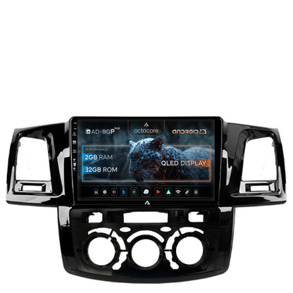 Navigatie Toyota Hilux (2008-2014) Clima Manuala, Android, P-Octacore / 2GB RAM + 32GB ROM, 9 Inch - AD-BGP9002+AD-BGRKIT082
