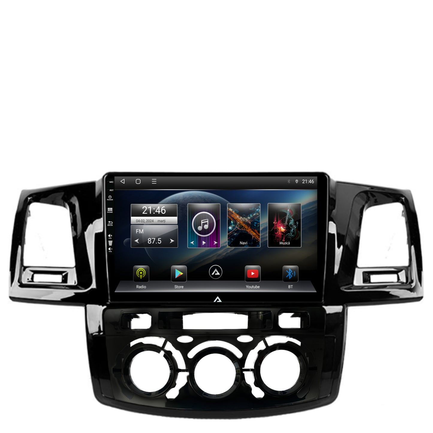 Navigatie Toyota Hilux (2008-2014) Clima Manuala, Android, P-Octacore / 2GB RAM + 32GB ROM, 9 Inch - AD-BGP9002+AD-BGRKIT082