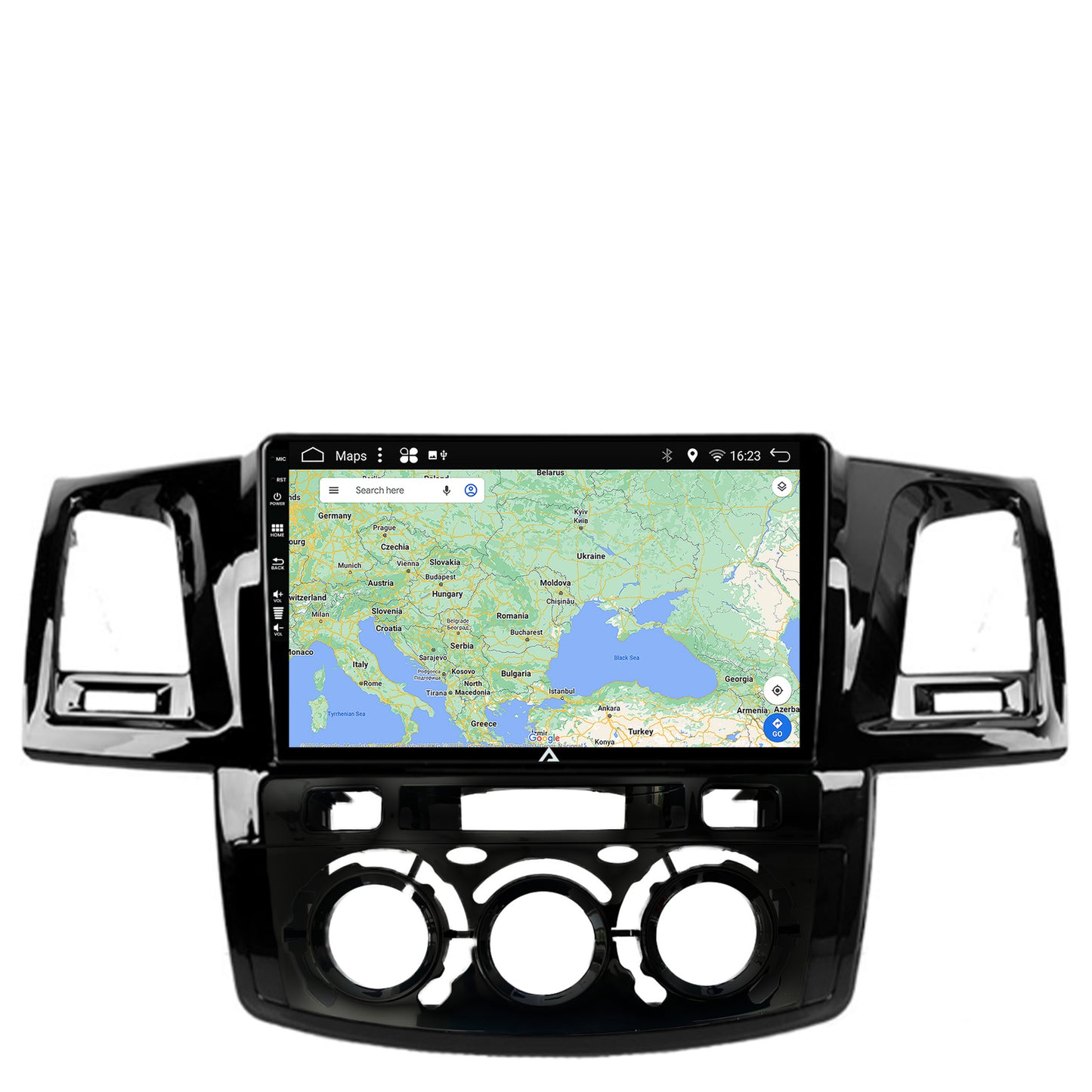 Navigatie Toyota Hilux (2008-2014) Clima Manuala, Android, A-Octacore / 4GB RAM + 64GB ROM, 9 Inch - AD-BGA9004+AD-BGRKIT082