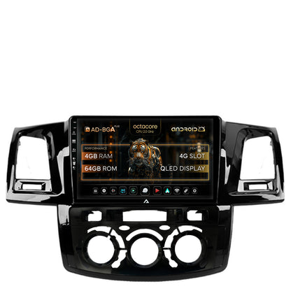 Navigatie Toyota Hilux (2008-2014) Clima Manuala, Android, A-Octacore / 4GB RAM + 64GB ROM, 9 Inch - AD-BGA9004+AD-BGRKIT082