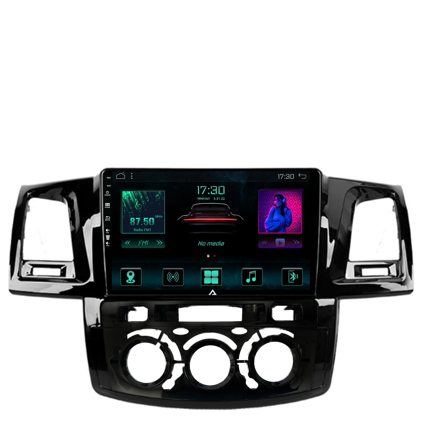 Navigatie Toyota Hilux (2008-2014) Clima Manuala, Android, A-Octacore / 4GB RAM + 64GB ROM, 9 Inch - AD-BGA9004+AD-BGRKIT082