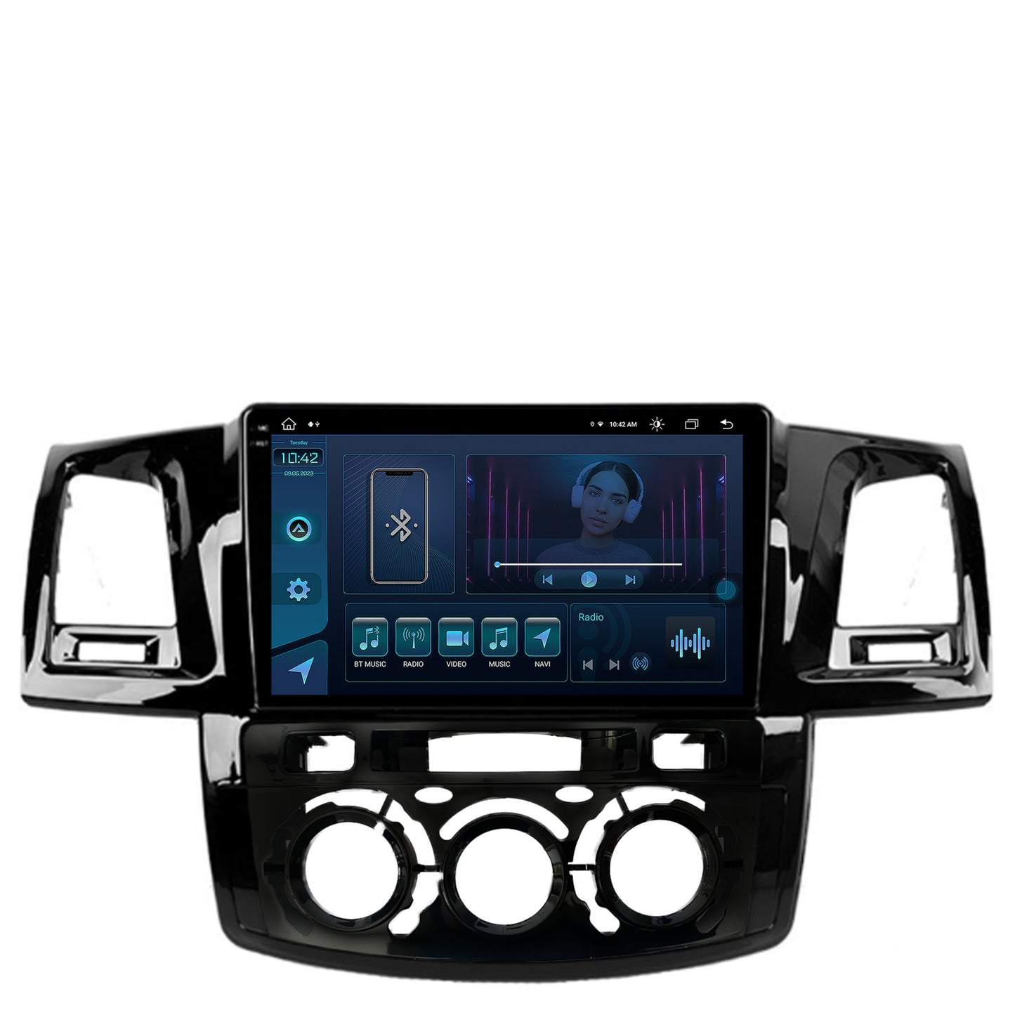 Navigatie Toyota Hilux (2008-2014) Clima Manuala, Android, X-Octacore / 8GB RAM + 256GB ROM, 9.5 Inch - AD-BGX9008+AD-BGRKIT082