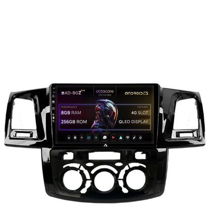 Navigatie Toyota Hilux (2008-2014) Clima Manuala, Android, Z-Octacore / 8GB RAM + 256GB ROM, 9 Inch - AD-BGZ9008+AD-BGRKIT082