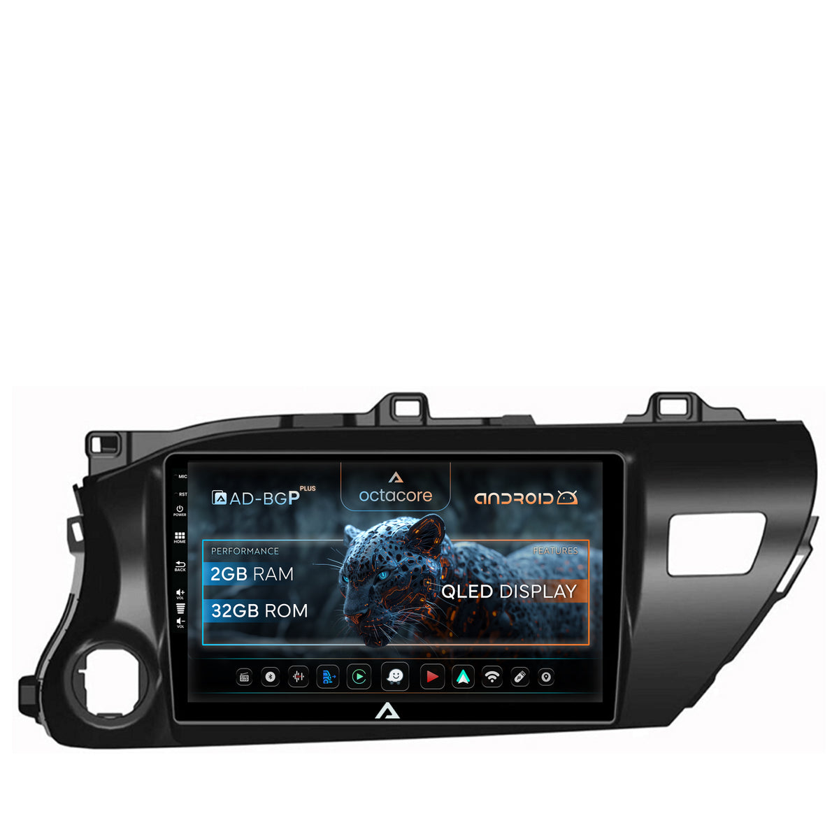 Navigatie Toyota Hilux (2015+), Android, P-Octacore / 2GB RAM + 32GB ROM, 10.1 Inch - AD-BGP10002+AD-BGRKIT086