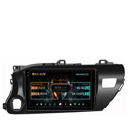 Navigatie Toyota Hilux (2015+), Android, V-Octacore / 4GB RAM + 64GB ROM, 10.36 Inch - AD-BGV10004+AD-BGRKIT086
